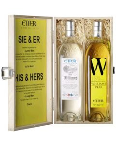 Etter Geschenkholzkistli SIE & ER 1x0,35l Fruchtbrand-Likör Williams 15% Vol.